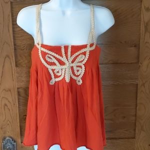 Anthropologie C Keer Butterfly Camisole